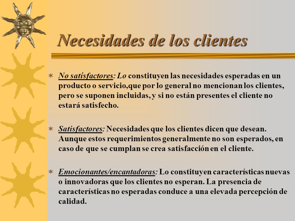 Necesidades de los clientes