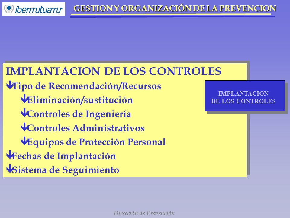 IMPLANTACION DE LOS CONTROLES