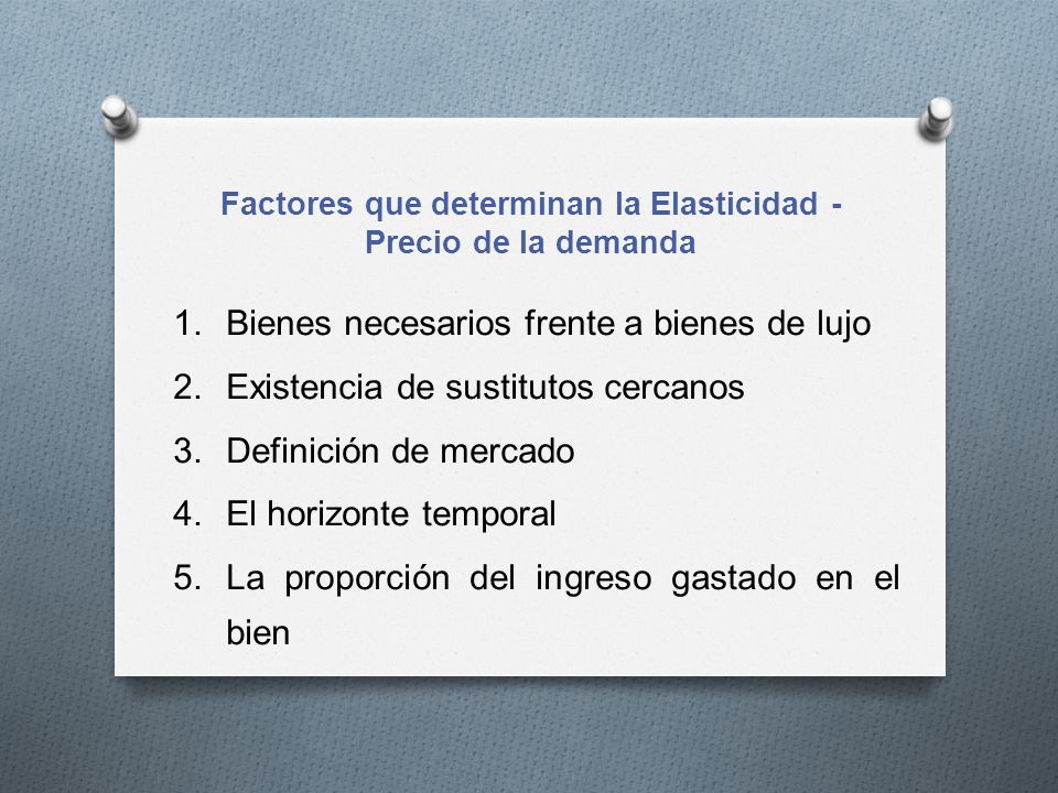 Factores que determinan la Elasticidad - Precio de la demanda