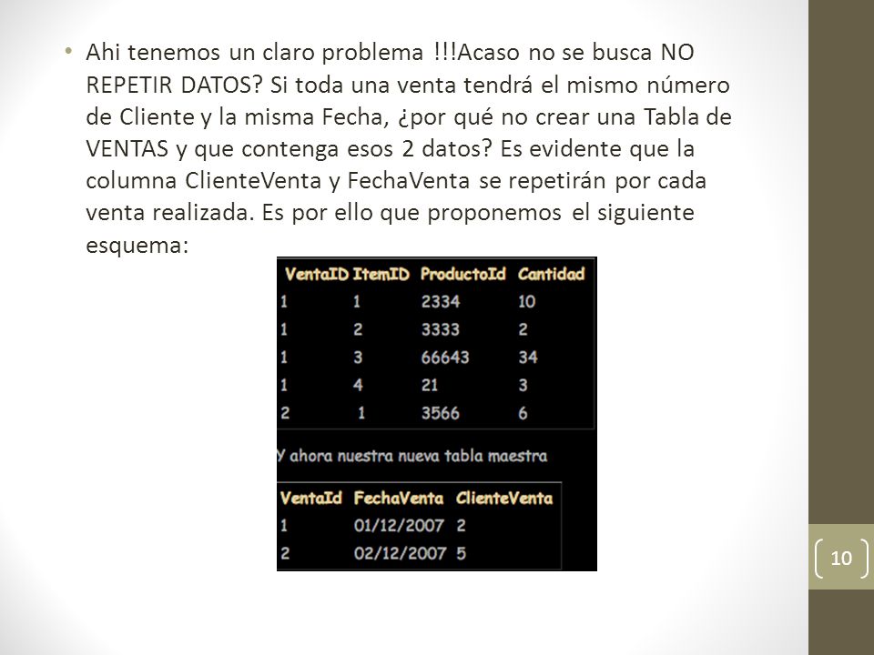 Ahi tenemos un claro problema. Acaso no se busca NO REPETIR DATOS