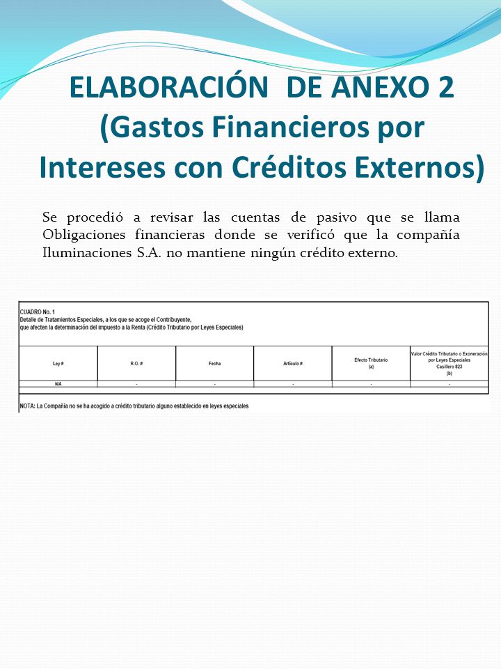 ELABORACIÓN DE ANEXO 2 (Gastos Financieros por Intereses con Créditos Externos)