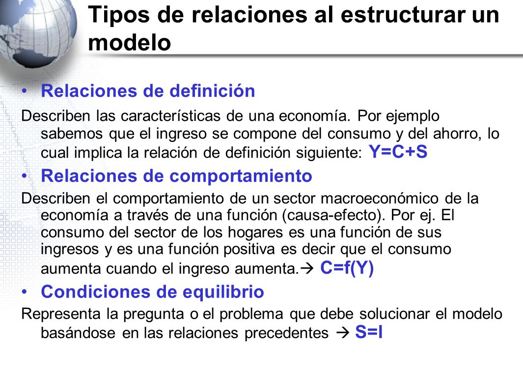 Tipos de relaciones al estructurar un modelo