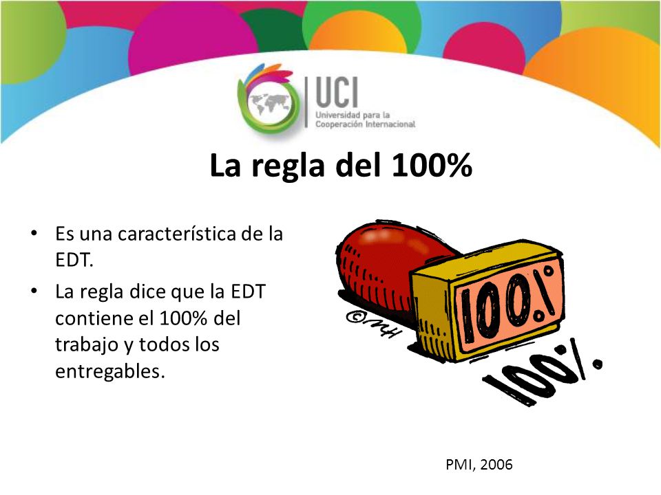 La regla del 100% Es una característica de la EDT.