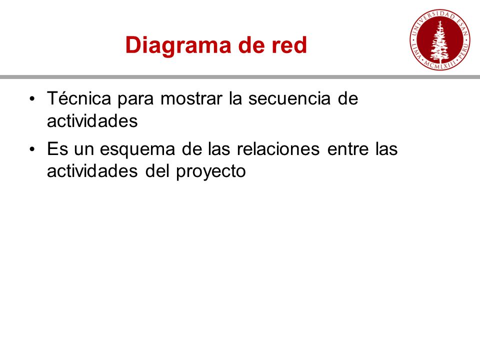 Diagrama de red Técnica para mostrar la secuencia de actividades