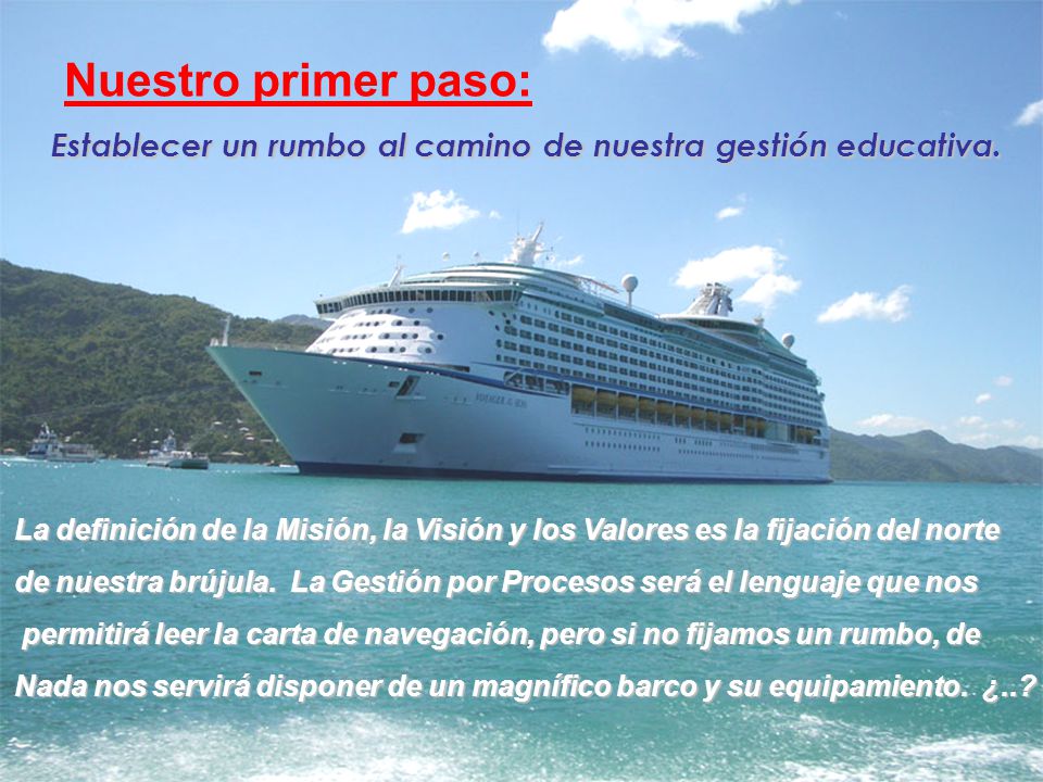 Nuestro primer paso: Establecer un rumbo al camino de nuestra gestión educativa.