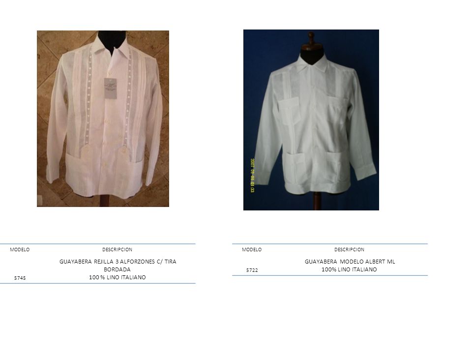 GUAYABERA REJILLA 3 ALFORZONES C/ TIRA BORDADA 100 % LINO ITALIANO