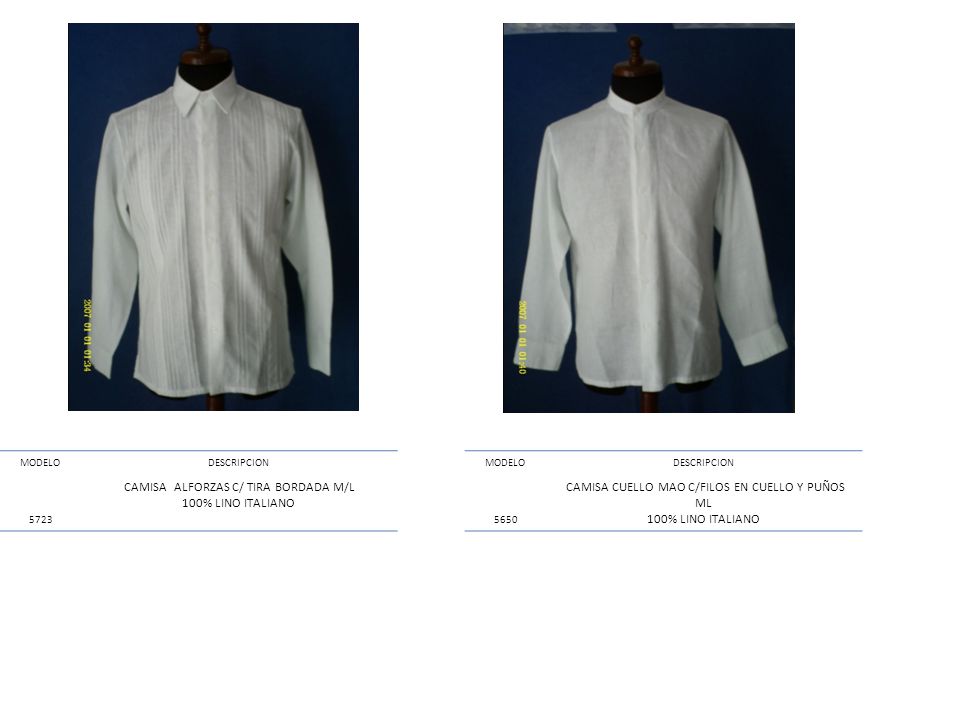 CAMISA CUELLO MAO C/FILOS EN CUELLO Y PUÑOS ML 100% LINO ITALIANO