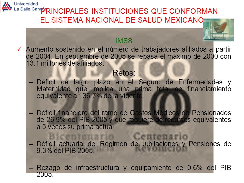 PRINCIPALES INSTITUCIONES QUE CONFORMAN EL SISTEMA NACIONAL DE SALUD MEXICANO