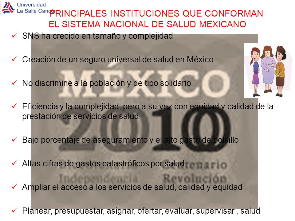 PRINCIPALES INSTITUCIONES QUE CONFORMAN EL SISTEMA NACIONAL DE SALUD MEXICANO