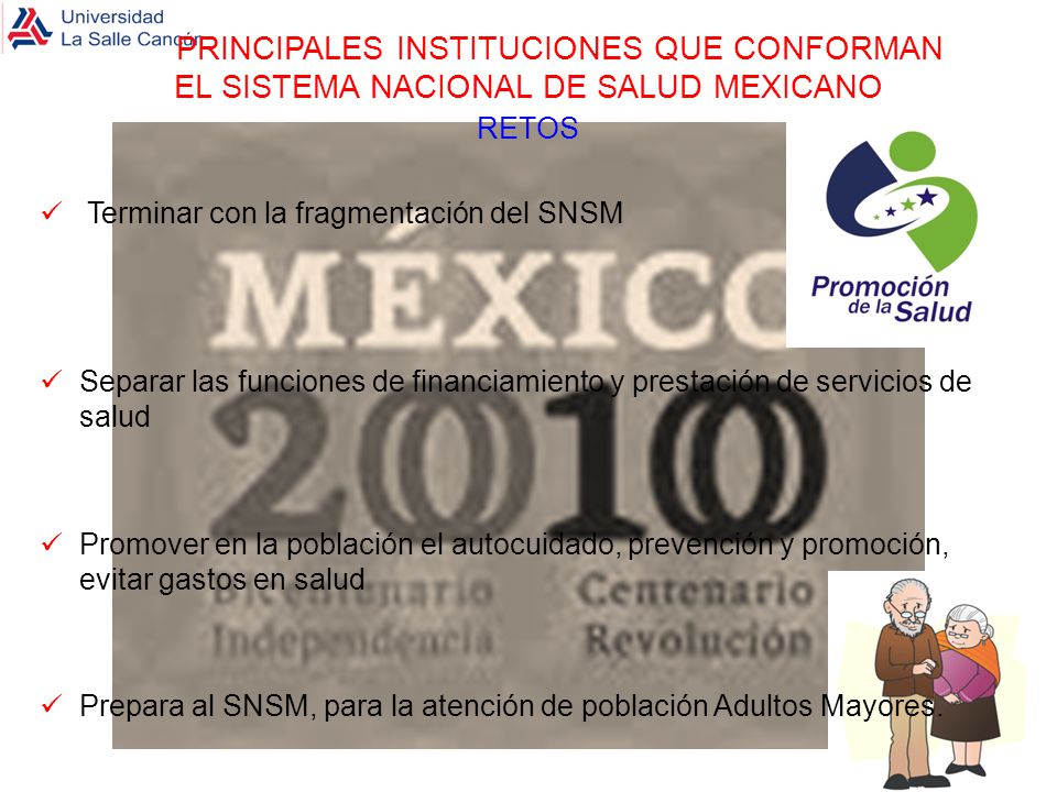 PRINCIPALES INSTITUCIONES QUE CONFORMAN EL SISTEMA NACIONAL DE SALUD MEXICANO