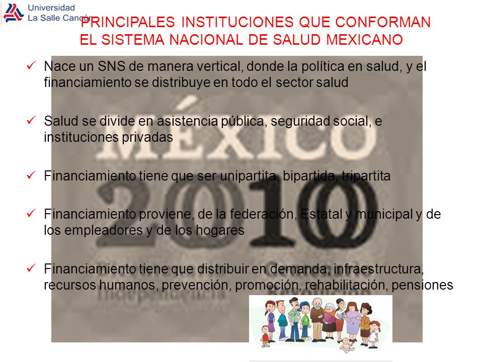 PRINCIPALES INSTITUCIONES QUE CONFORMAN EL SISTEMA NACIONAL DE SALUD MEXICANO