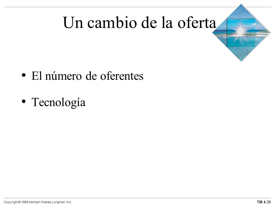 Un cambio de la oferta El número de oferentes Tecnología 48