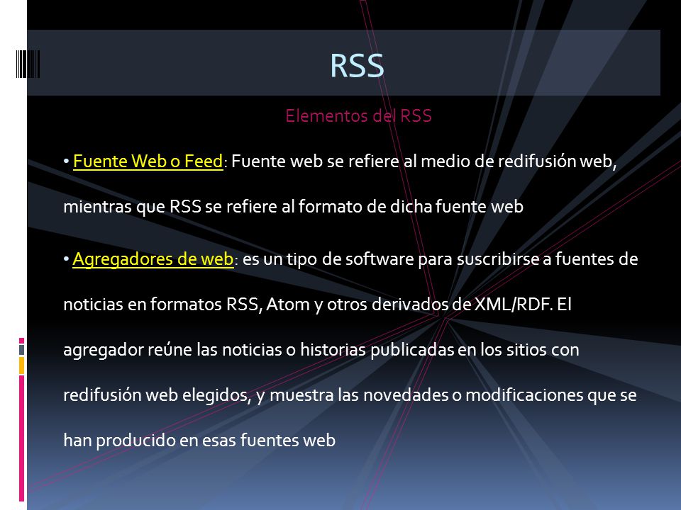 RSS Elementos del RSS.