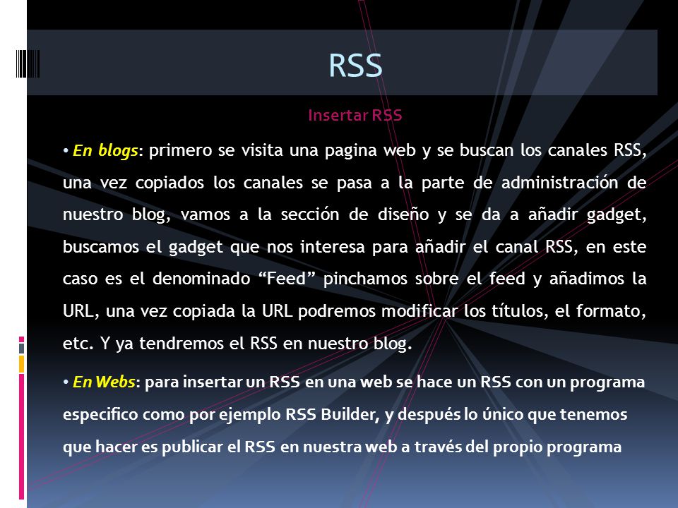 RSS Insertar RSS.