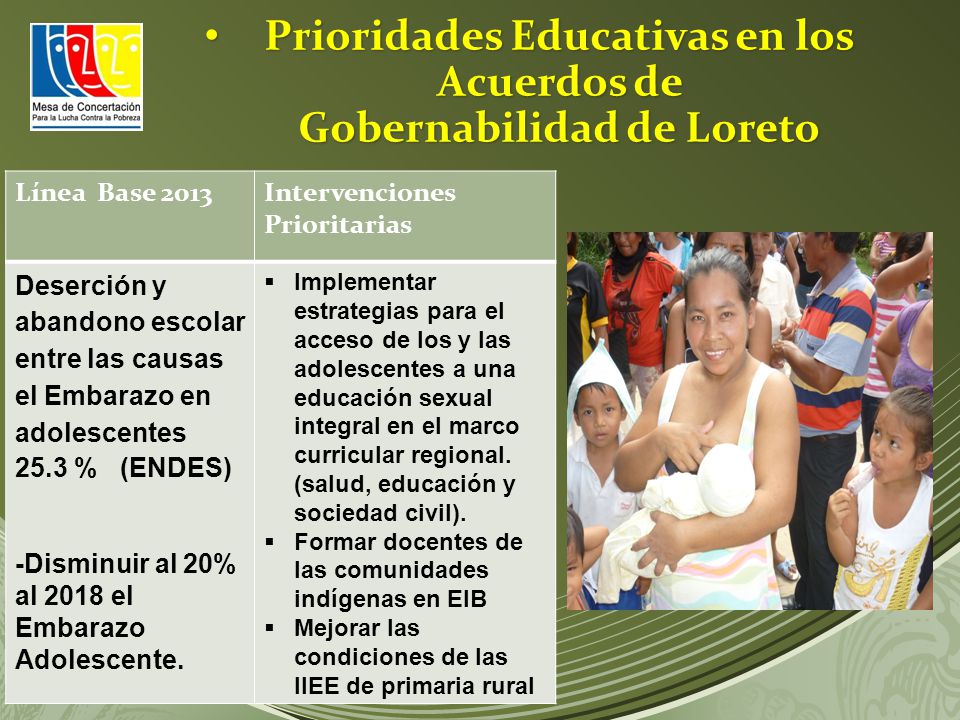 Prioridades Educativas en los Acuerdos de Gobernabilidad de Loreto