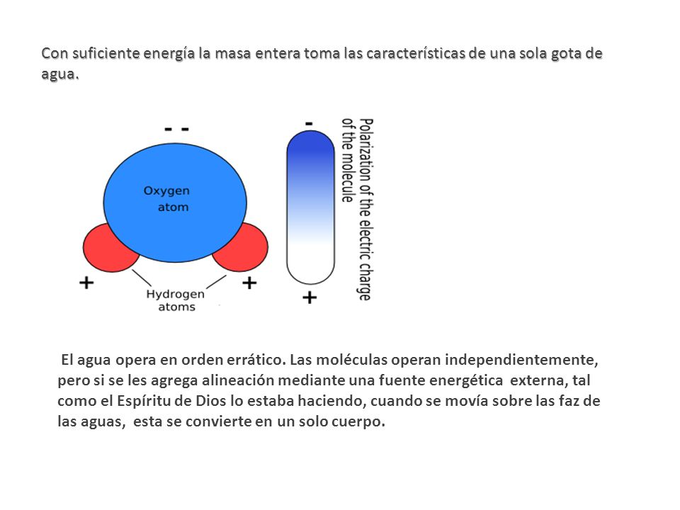 Con suficiente energía la masa entera toma las características de una sola gota de agua.