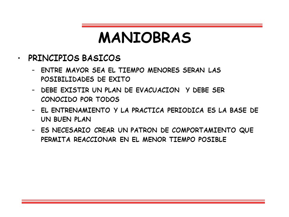MANIOBRAS PRINCIPIOS BASICOS
