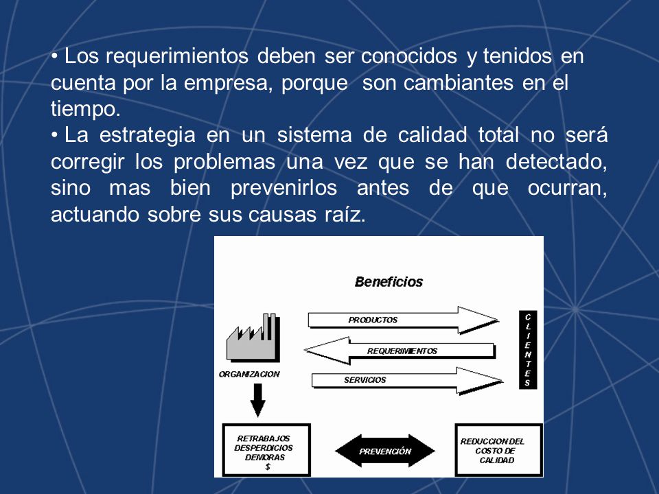 Los requerimientos deben ser conocidos y tenidos en cuenta por la empresa, porque son cambiantes en el tiempo.