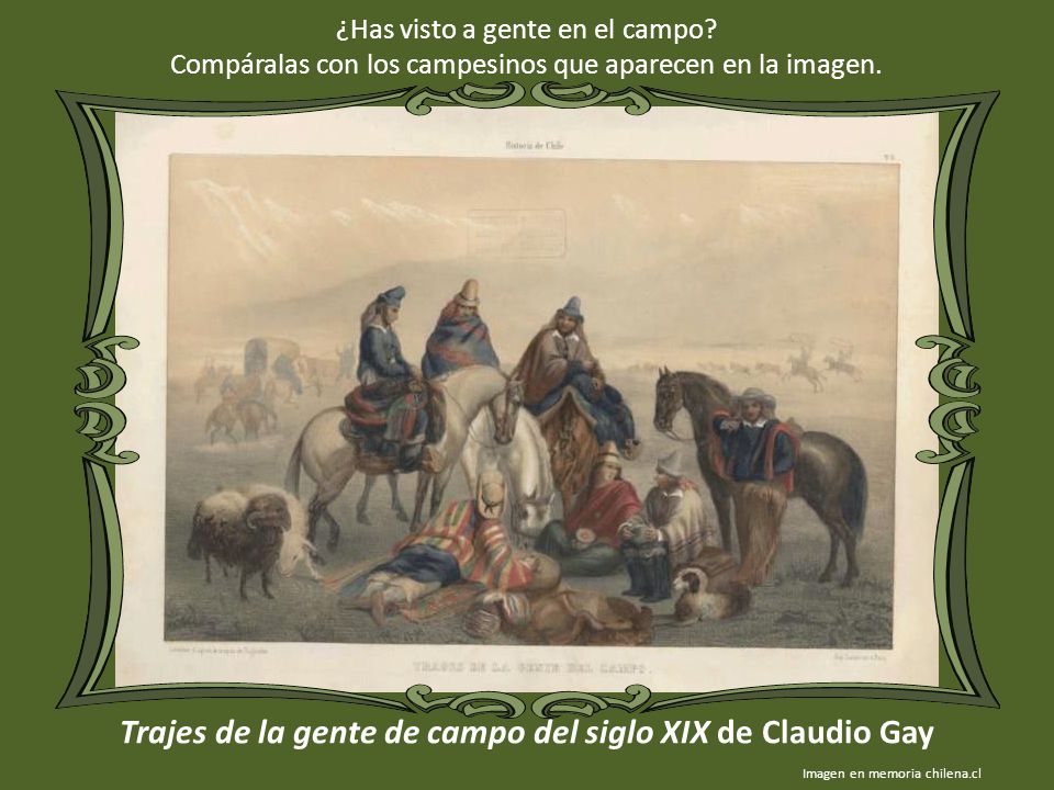 Trajes de la gente de campo del siglo XIX de Claudio Gay