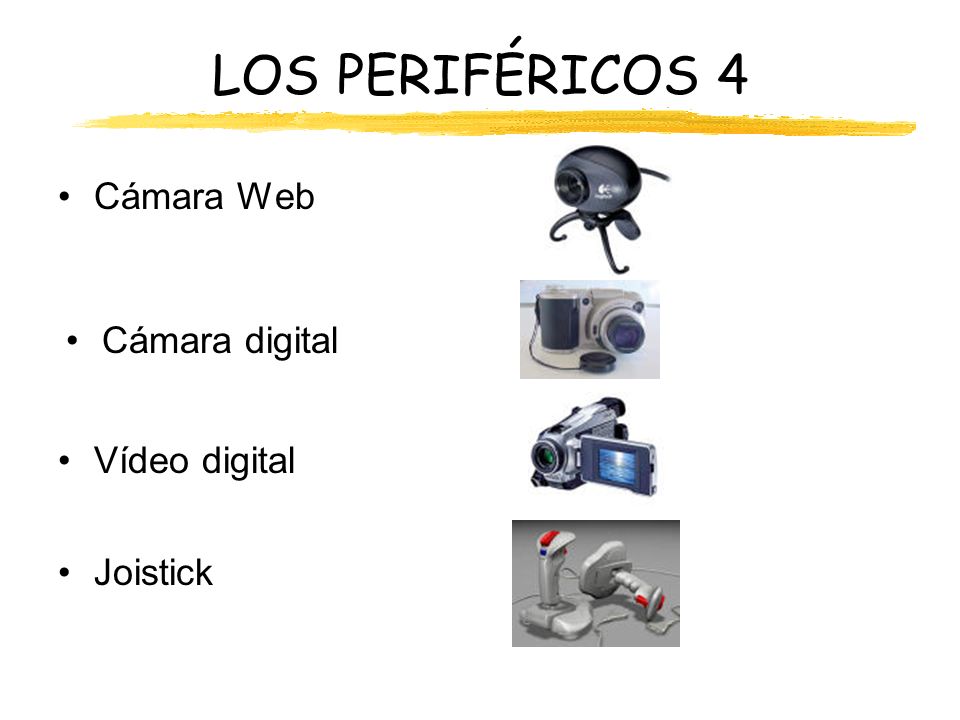 LOS PERIFÉRICOS 4 Cámara Web Cámara digital Vídeo digital Joistick