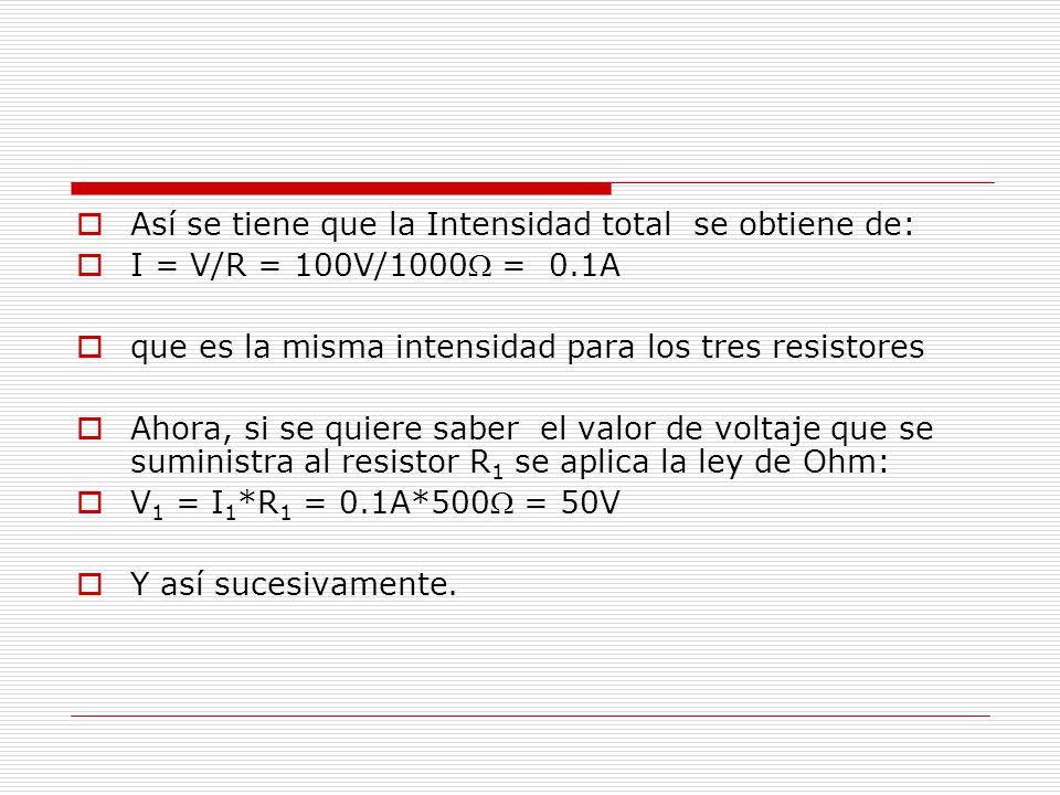 Así se tiene que la Intensidad total se obtiene de: