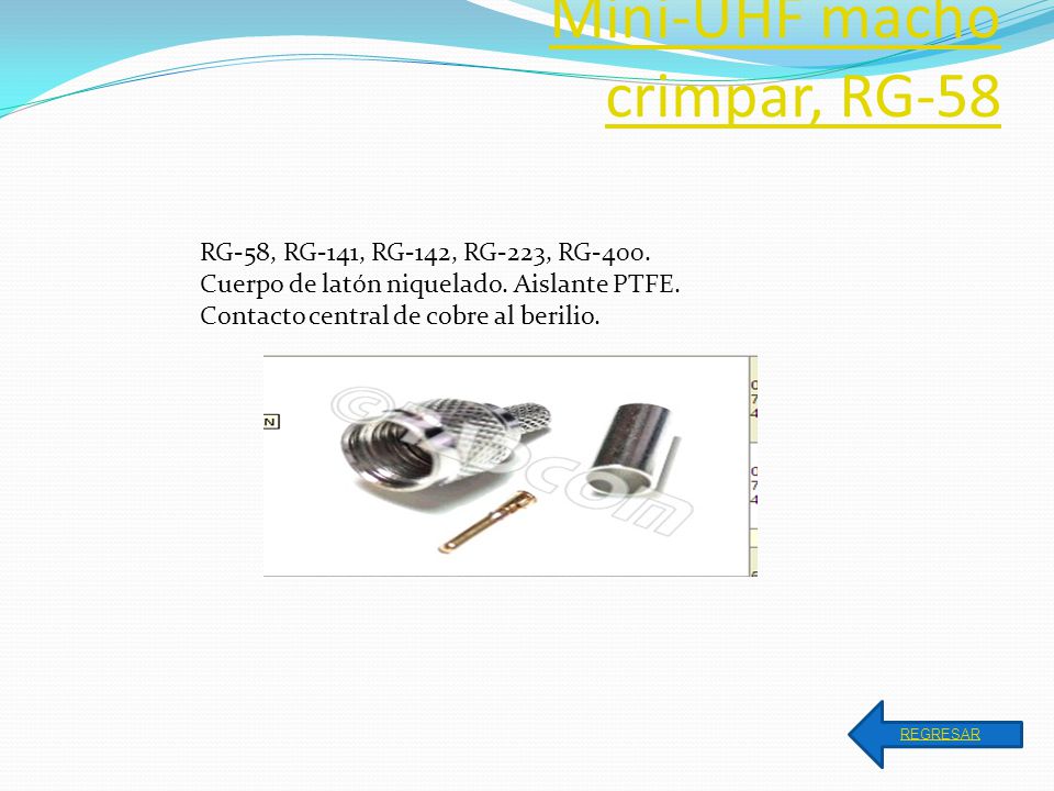 Mini-UHF macho crimpar, RG-58