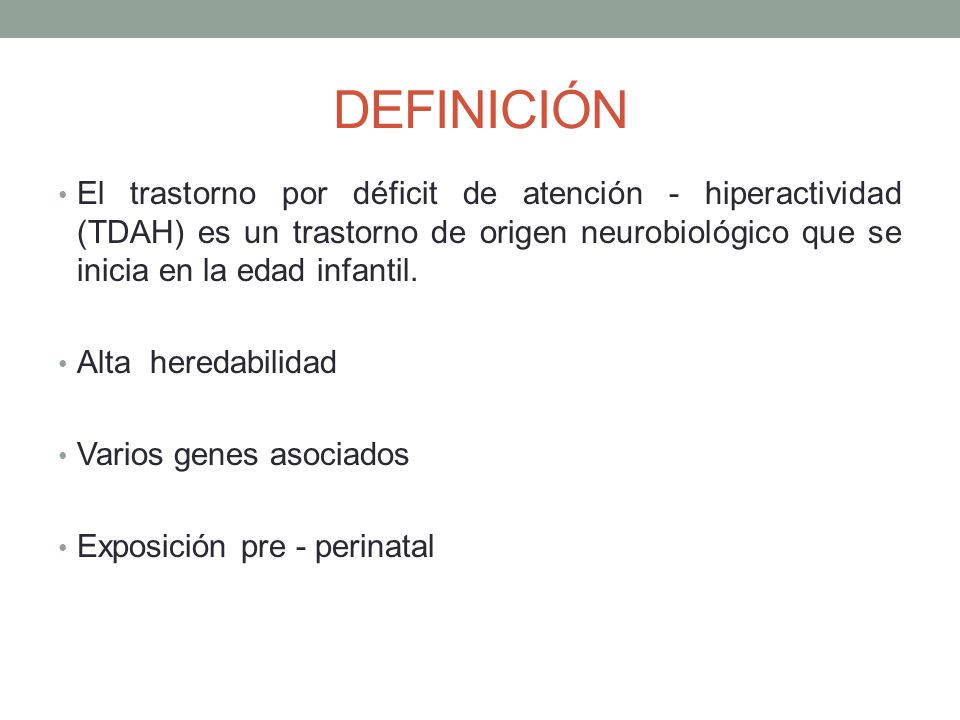 De trastorno tratamiento deficit por atencion