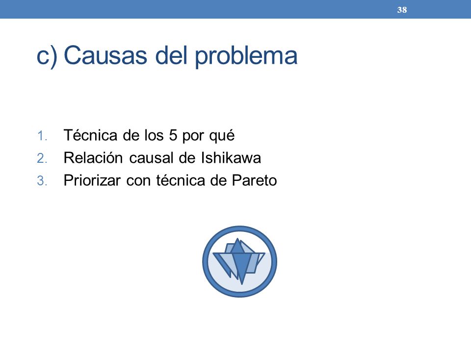 c) Causas del problema Técnica de los 5 por qué