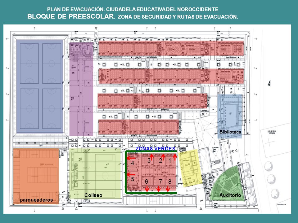 BLOQUE DE PREESCOLAR. ZONA DE SEGURIDAD Y RUTAS DE EVACUACIÓN.