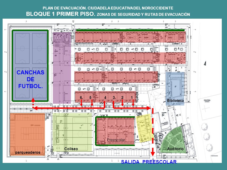 BLOQUE 1 PRIMER PISO. ZONAS DE SEGURIDAD Y RUTAS DE EVACUACIÓN
