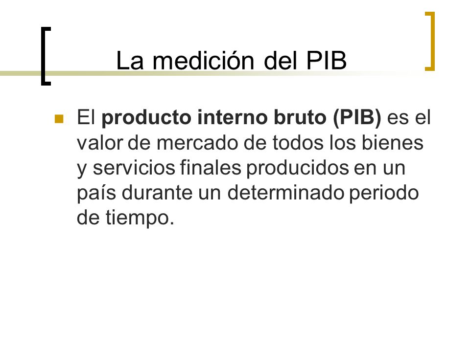La medición del PIB