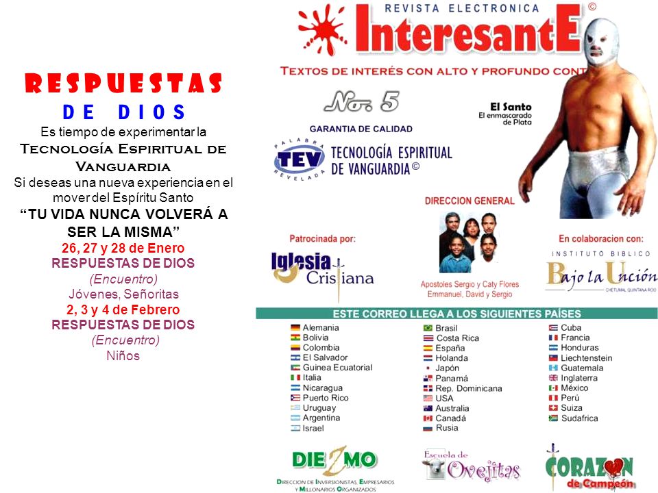 R e s p u e s t a s D E D I O S Tecnología Espiritual de Vanguardia