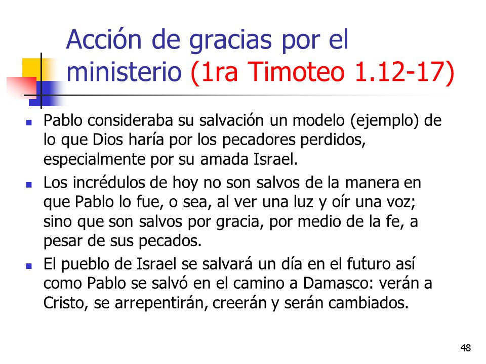 Acción de gracias por el ministerio (1ra Timoteo )