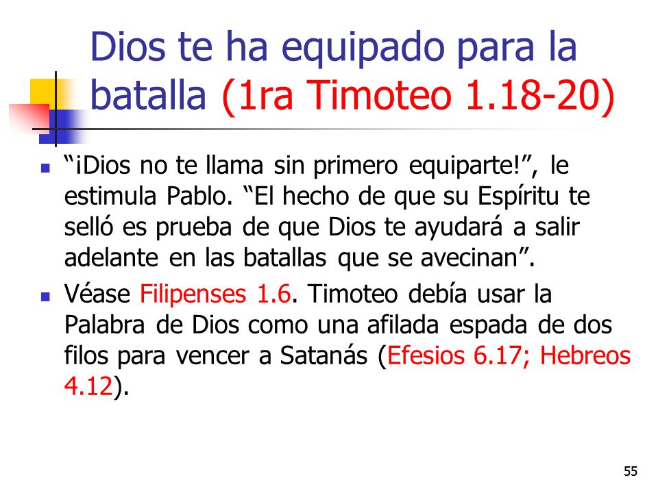 Dios te ha equipado para la batalla (1ra Timoteo )