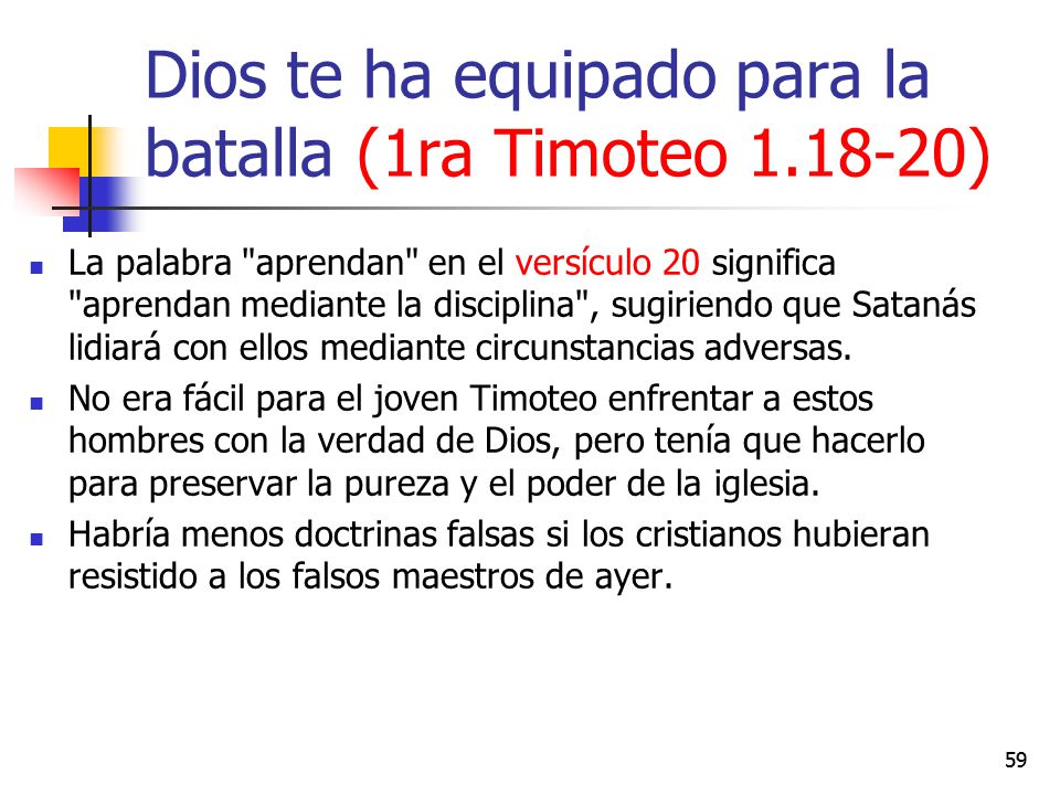 Dios te ha equipado para la batalla (1ra Timoteo )