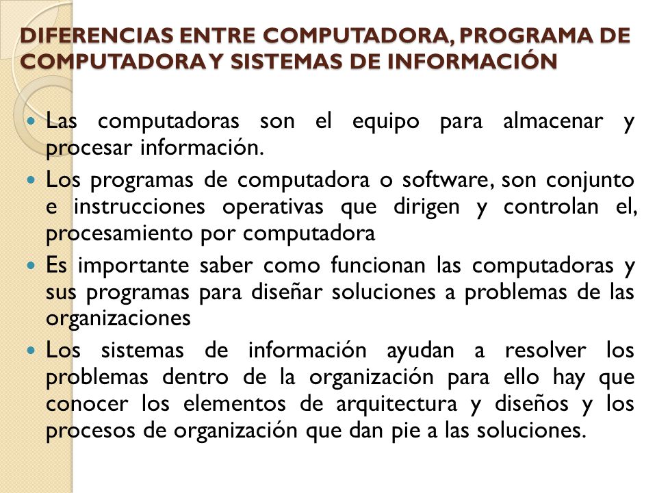 Las computadoras son el equipo para almacenar y procesar información.