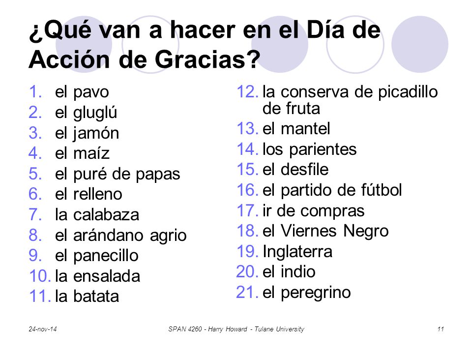 ¿Qué van a hacer en el Día de Acción de Gracias