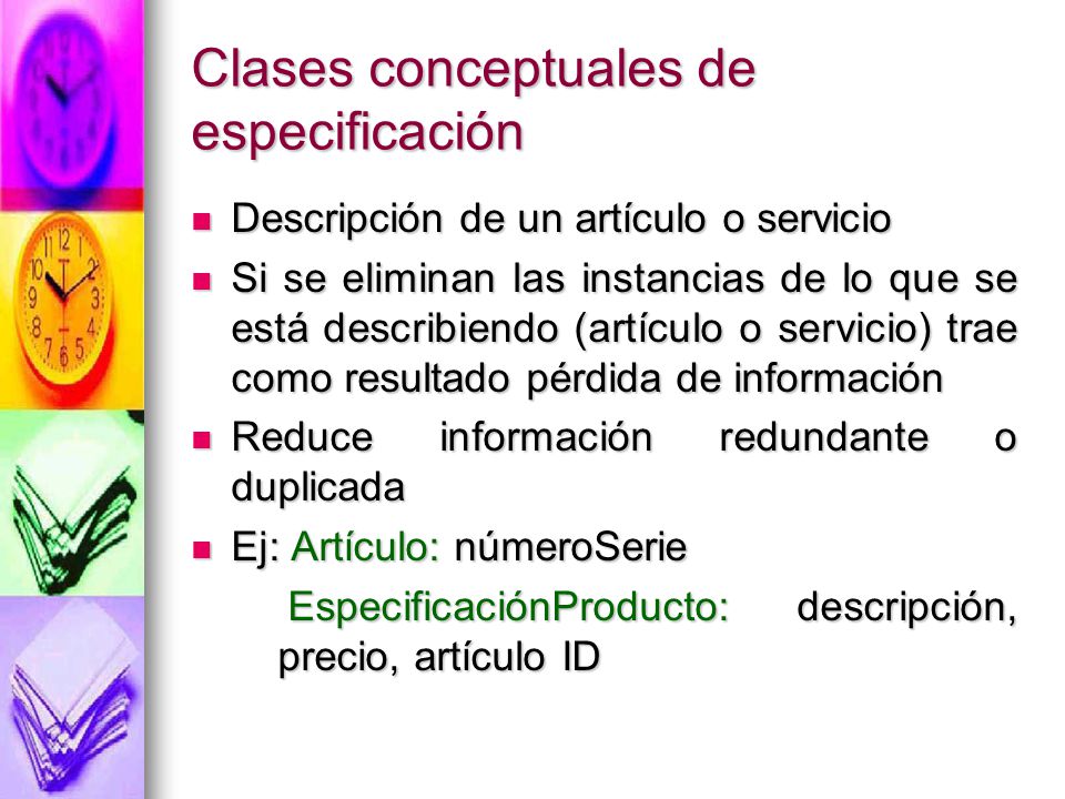 Clases conceptuales de especificación