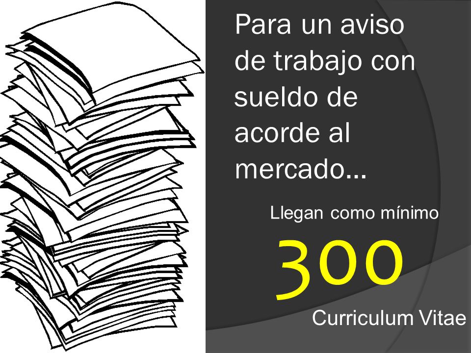Para un aviso de trabajo con sueldo de acorde al mercado…