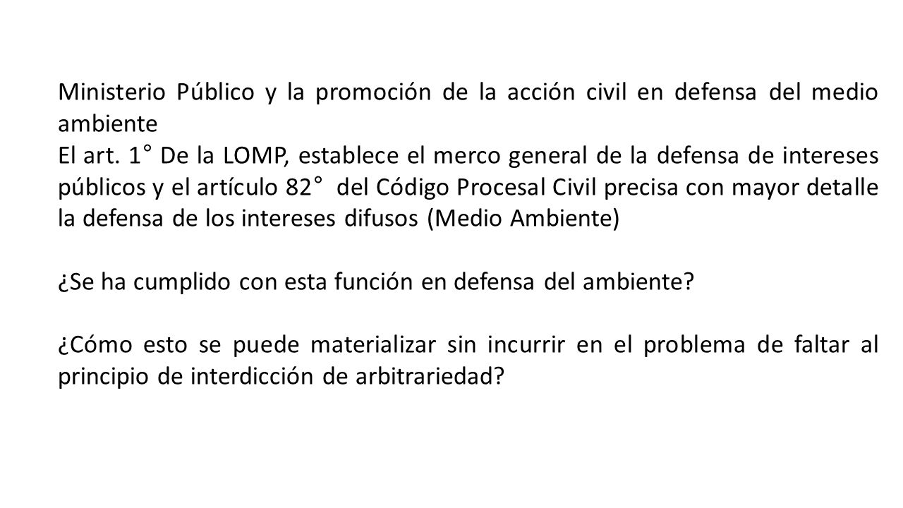 Ministerio Público y la promoción de la acción civil en defensa del medio ambiente