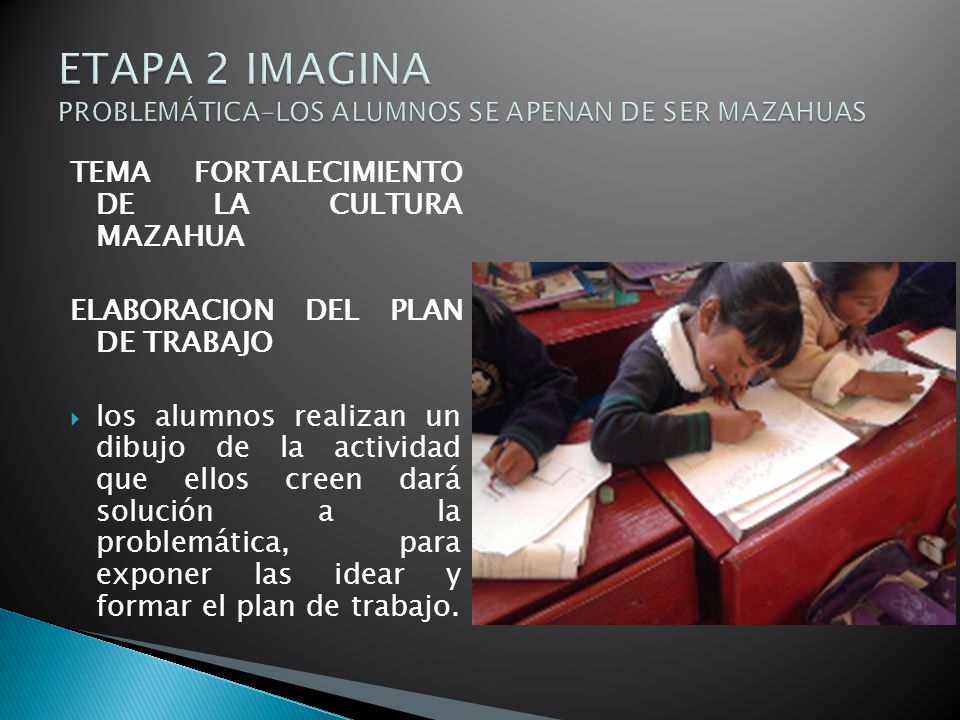 ETAPA 2 IMAGINA PROBLEMÁTICA-LOS ALUMNOS SE APENAN DE SER MAZAHUAS