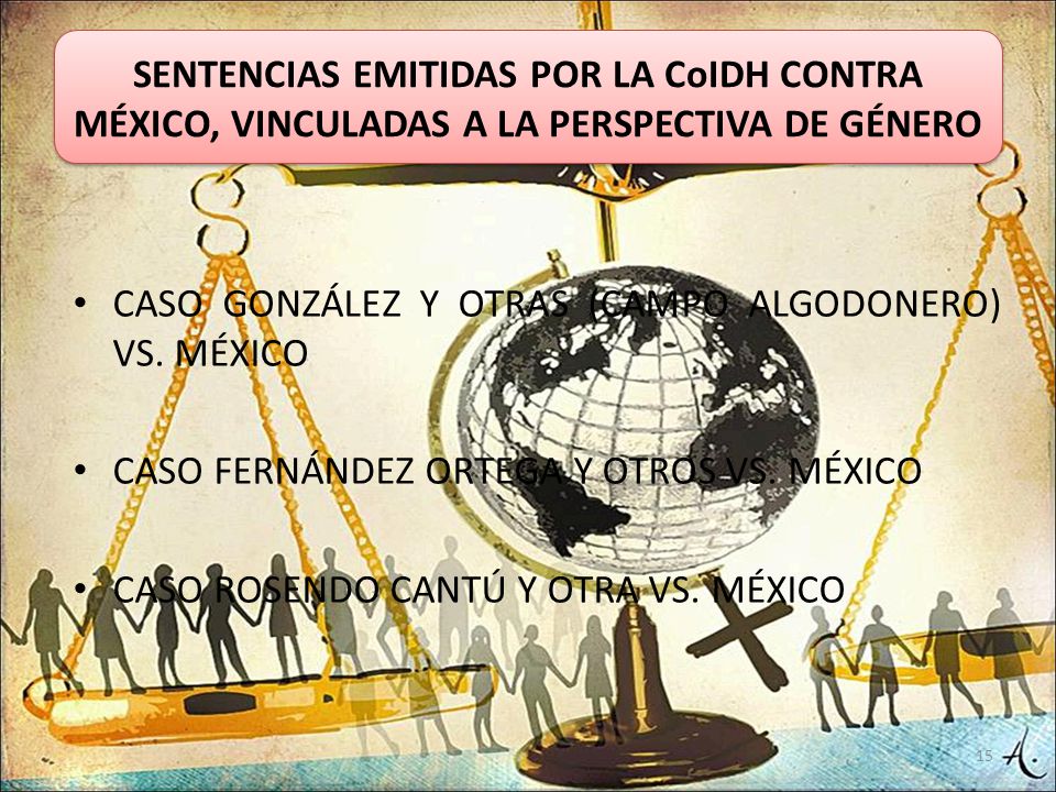 SENTENCIAS EMITIDAS POR LA CoIDH CONTRA MÉXICO, VINCULADAS A LA PERSPECTIVA DE GÉNERO
