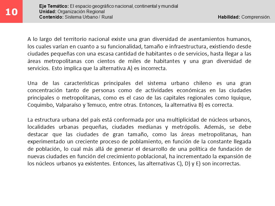 10 Eje Temático: El espacio geográfico nacional, continental y mundial. Unidad: Organización Regional.