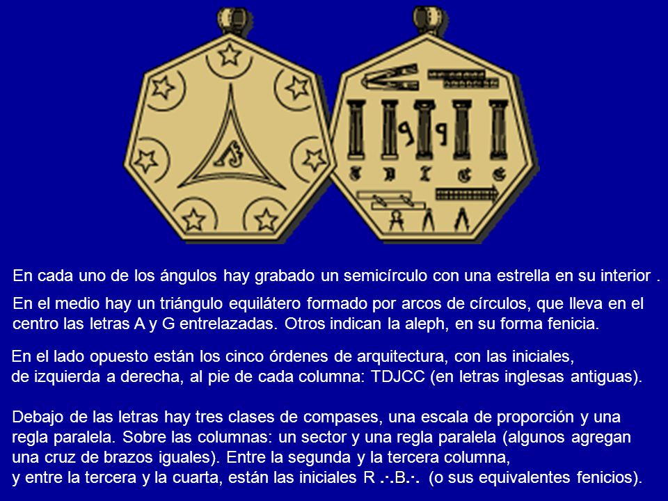 En cada uno de los ángulos hay grabado un semicírculo con una estrella en su interior .
