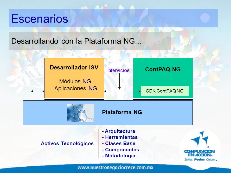 Escenarios Desarrollando con la Plataforma NG... Desarrollador ISV