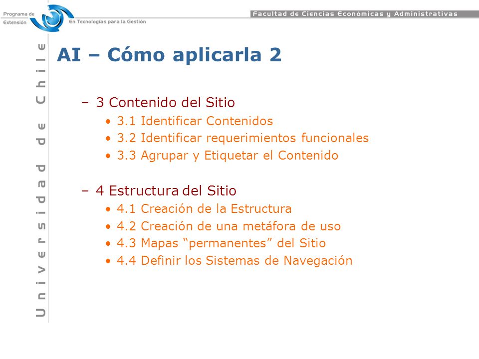 AI – Cómo aplicarla 2 3 Contenido del Sitio 4 Estructura del Sitio