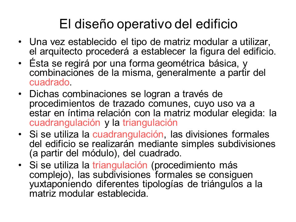El diseño operativo del edificio