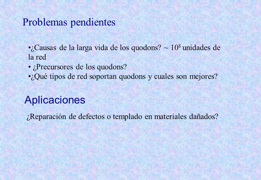 Problemas pendientes Aplicaciones
