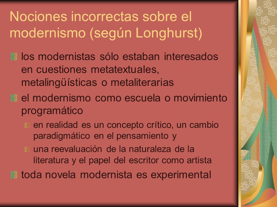 Nociones incorrectas sobre el modernismo (según Longhurst)