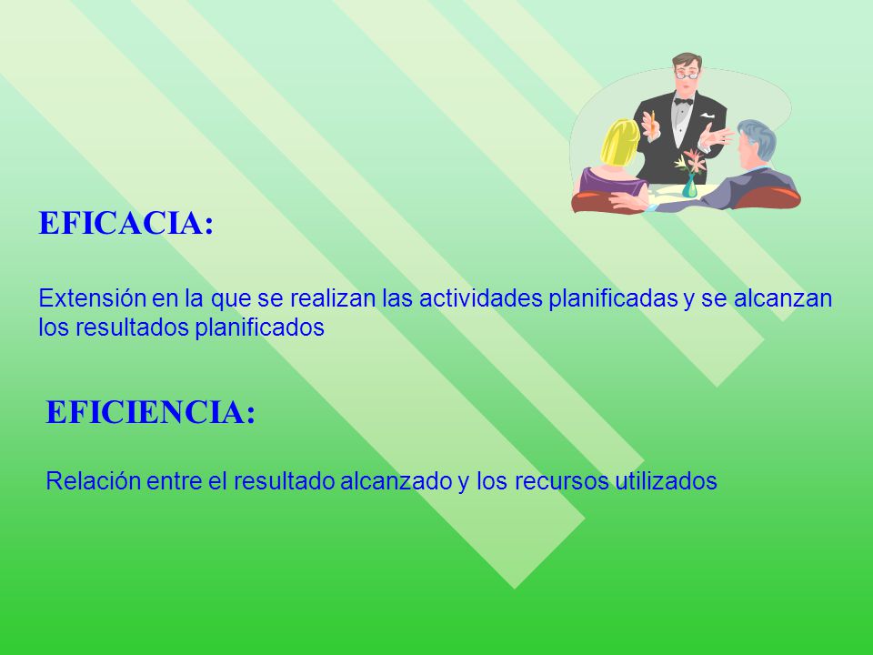 EFICACIA: Extensión en la que se realizan las actividades planificadas y se alcanzan los resultados planificados.